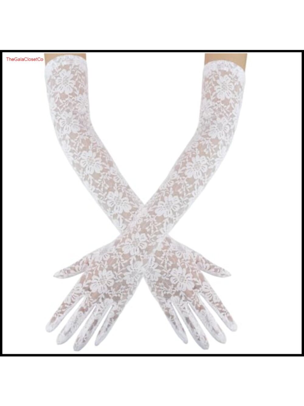 Long Lace Gloves Floral Tea Party Bridal Wedding Costume